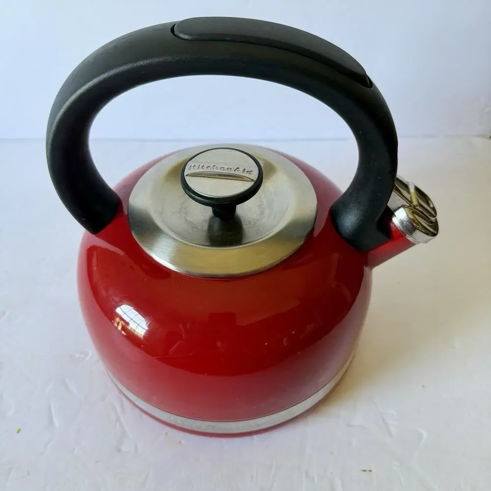 Kitchenaid Red Teapot‎ Enameled Stainless Steel Whistling Tea Kettle